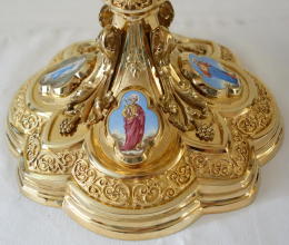 Solid silver gilt antique French Gothic Chalice.